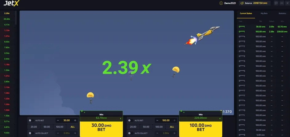 Jugabilidad de JetX