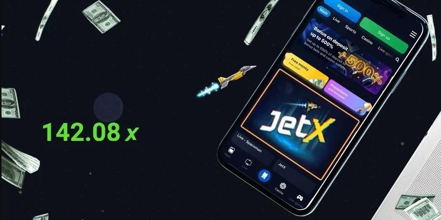 С помощью приложения Jet X bet